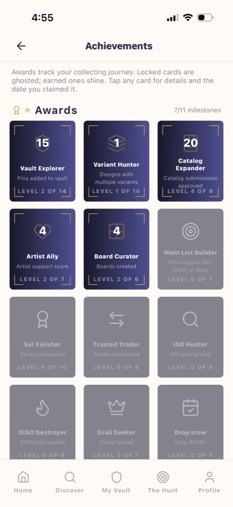 Pinporium — Achievements & collector score
